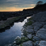 Alnmouth beach rocks at sunset